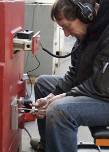 locksmith technician opening safe